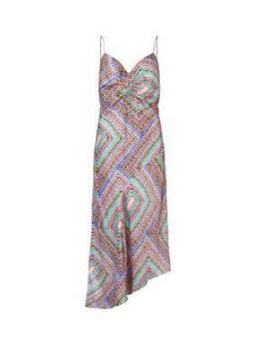 AllSaints Multicolor Geometric Slip Dress